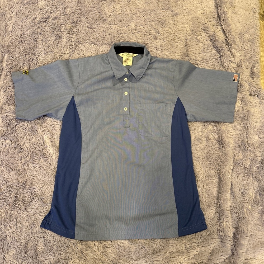 Waffle House Employee Uniform Polo Shirt Womens Ladies Medium Blue